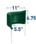 Sprinkler Overspray Guard For Lawns, Splash Shield For Underground Irrigation, Durable Plastic Guard dimensions shown