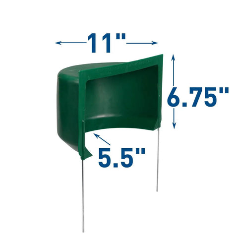 Sprinkler Overspray Guard For Lawns, Splash Shield For Underground Irrigation, Durable Plastic Guard dimensions shown