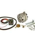 Ford Tractor Alternator Kit Plug And Play 12V 63A For 8N 2N 9N Early Tractors 1939 To 1951 Generator Conversion Replacement With One Year Warranty And OEM Style Specs. Image of alternator kit with wires, brackets, and mounting hardware.