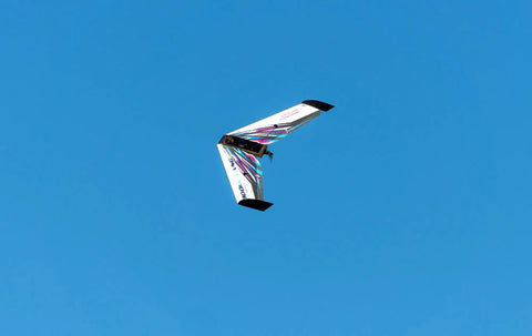 FPV Delta Wing RC Airplane Kit With 1114mm Wingspan EPP Foam Build flying against a clear blue sky