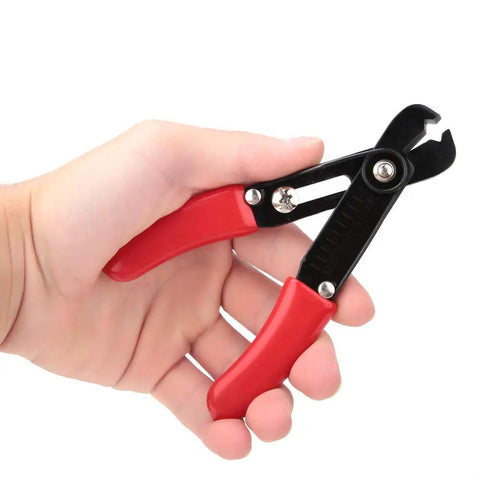 Wisoqu Electrical Wire Stripper Cutter Pliers High Strength Steel Anti Slip Grip Black Oxide Finish held in hand for insulation stripping.