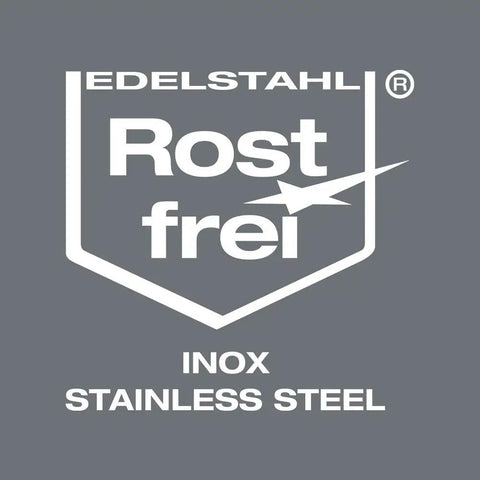 Edelstahl Rostfrei logo, representing high-quality inox stainless steel material.