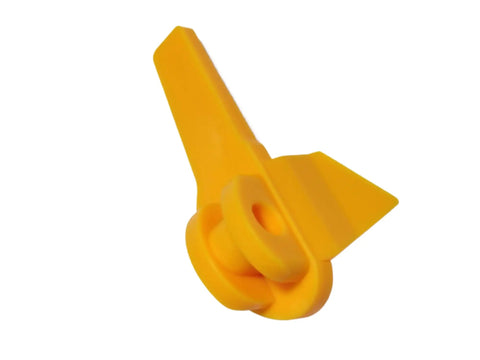 Yellow Tire Changer Inserts Kit With Front Upper And Rear Lower Nylon Demount Heads, wheel rim edge protector close-up view