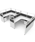 Modular Office Cubicle Kit With Adjustable Partition Panels And Mobile Storage Cart Quick Snap Together Design Compact Workspace Desk System For Hustle Ready Home Offices Charcoal