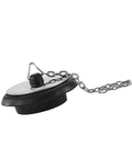 General Use Bath Tub Drain Stopper, with 10CM Chain in black rubber and metallic finish, ideal for various sink uses.