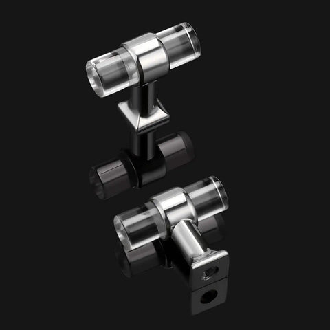Five Pack Clear Acrylic Cabinet Handles With Single Hole Design Polished Chrome Zinc Alloy Drawer Pulls For Kitchen Cabinets And Furniture