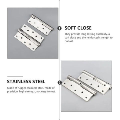 Self Closing Stainless Steel Door Hinges For Interior And Exterior Doors, Heavy Duty Bearing Hinges With Smooth Movement, No Squeak