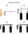 Universal L Bracket Gate Guide Roller Set With Four Nylon Rollers installation steps illustration