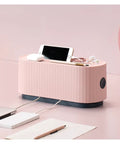 Cable Management Box With Cover And Plug In Organizer For Router TV Set Top Box Streaming Gear And Power Cords Hidden Desktop