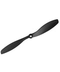 Single black nylon two-vane propeller from Rugged RC Propellers 8x4.5 Inch Nylon Two Vane CW CCW Set For Fixed Wing Aircraft With Adapter Rings