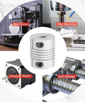Two Piece Flexible Beam Coupling 6Mm To 8Mm Bore 20Mm Diameter 25Mm Length Aluminum Alloy Shaft Coupler For Stepper Servo Motors