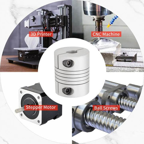 Two Piece Flexible Beam Coupling 6Mm To 8Mm Bore 20Mm Diameter 25Mm Length Aluminum Alloy Shaft Coupler For Stepper Servo Motors