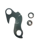 Lightweight Aluminum Derailleur Hanger Replacement For Mountain Bikes 20g High Strength With Mounting Bolts Included Fits Models From Rocky Mountain Jamis Boardman BMC Scott Univega And More; hanger and bolts shown