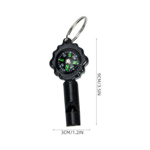 Three Pack Survival Whistles Keychain With Directional Indicator For Outdoor Emergency Use, Camping, Hiking, Safety Gear