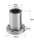 10mm Flange Linear Bearing LMF10UU For 3D Printer And CNC Rod Systems, Smooth Low Friction Guidance For Precise Motion, Durable High Quality Component With Easy Install And Long Life For Reliable Linear Travel, silver metal bearing with dimensions