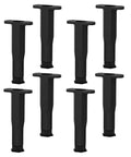 Black Beefy 8-Piece Adjustable Furniture Legs Set With Telescopic Range 7.6 to 13.5 Inches Waterproof And Floor Safe Heavy Duty Bed Frame Supports