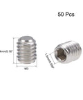 50 Pack M3 X 4mm Internal Hex Socket Grub Set Screws With Flat Point Crafted Tough From Solid 304 Stainless Steel showing dimensions.