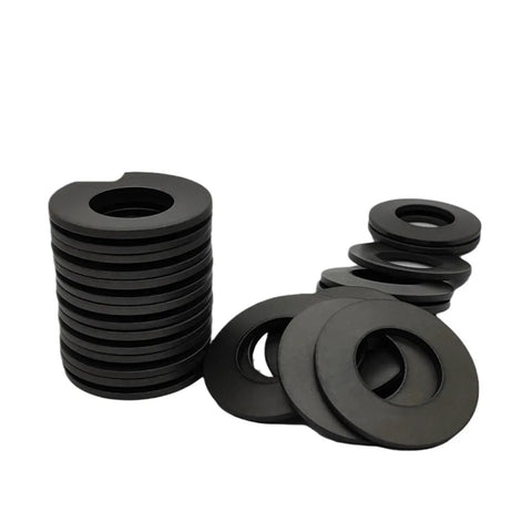 1000 Piece Bulk Pack Of Heavy Duty Disc Spring Washers Featuring Rock Solid Preload And Noise Reducing Flex For Tough Applications And Hassle Free Mechanical Upgrades Measuring 12 Millimeters in black stacked and laid out.