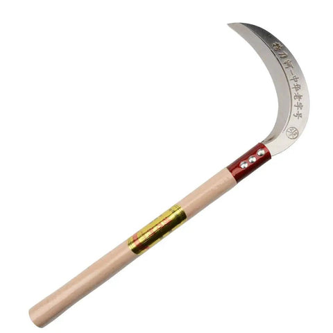 Multipurpose Grass Sickle With Hardwood Handle And Manganese Steel Blade Long Lasting Weed Cutter For Weeding Vines And Small Shrubs