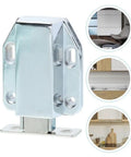 Ultra Smooth Push To Open Cabinet Door Catch Lock Spring Loaded Zinc Alloy Hardware Fits Kitchen Cupboard Drawer Latch Silver 2.55 Inch close-up view