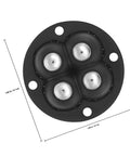 Swivel Caster Wheels 360 Degree Rotation Self Adhesive 12pcs Mini top view showing four wheels and dimensions