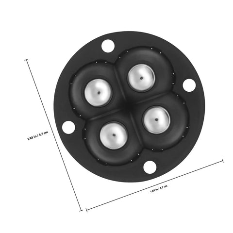 Swivel Caster Wheels 360 Degree Rotation Self Adhesive 12pcs Mini top view showing four wheels and dimensions