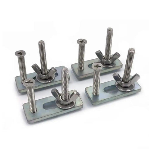 Four Pack M6 T Track Hold Down Clamps For CNC Router 3018 Series Zinc Aluminum Alloy Fixing Kit in metallic finish