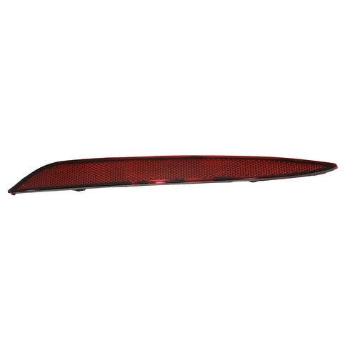 Straight Up Fresh Left Side Rear Bumper Reflector Red Lens Plug And Play Replacement For Tesla Model 3 2017 To 2022 side view of red reflector