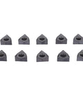Ten black carbide indexable turning inserts, triangular shape for CNC lathes/mills