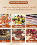 Professional Electric Food Dehydrator 800W Featuring Stainless Steel Trays And Digital Timer for drying fruits, vegetables, desserts, meat, herbs, and flower teas.