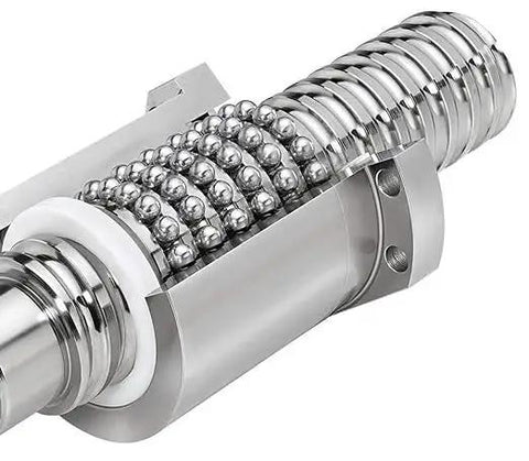 Close-up of 16mm Ball Screw SFU1605 RM1605 Anti Backlash Linear Motion with Metal Nut, 700mm length, showing precision design