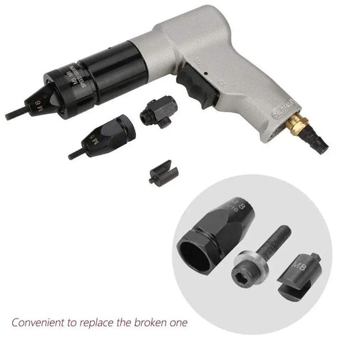 Heavy Duty Pneumatic Rivnut Head For M5 M6 M8 M10 Rivnut Tools Pull Setter Air Rivet Nut Head Replacement Part For Pneumatic Riveters