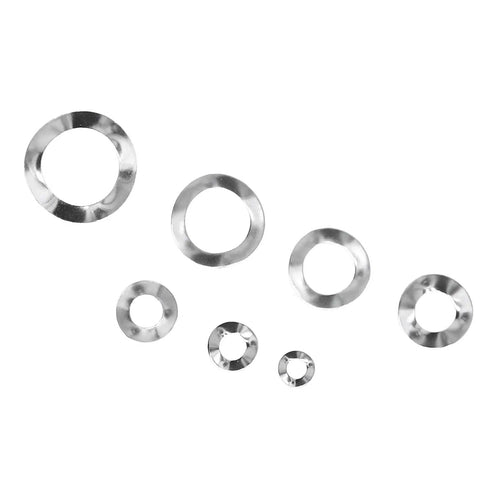 100 Pcs Wave Washer Set In Stainless Steel A2 70 Grade Three Wave Gaskets For Fasteners M6 Hardware And DIY Projects For Home Garage Car Maintenance Durable Corrosion Resistant Easy Fit, assorted sizes