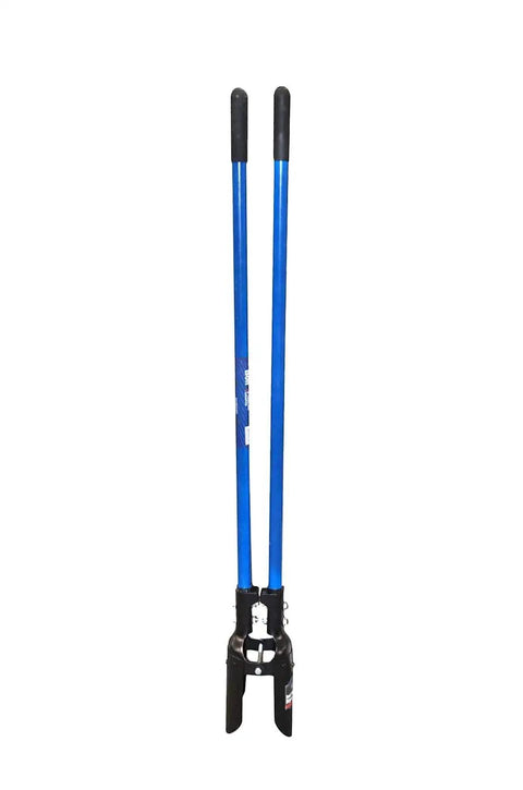 Heavy Duty Post Hole Digger with 12 Gauge Steel Head and 48 Inch Fiberglass Handles with Cushioned Grips