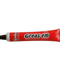Dry Graphite Lubricant For HO Scale Model Trains And Couplers 5.5 Gram Tube, front view, reduces friction in moving parts.