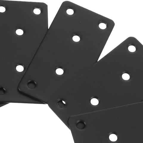 Stainless Steel Flat Straight Brackets With Screw Holes Six Pack Heavy Duty Metal Joining Plates for cabinets and shelves