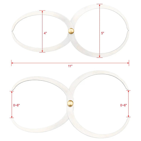 Slick Double Ended Bowl Calipers For Woodturning And Fine Jobs, 11in length, stainless steel, precise measurements, 0-6in range.