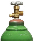 Top view of 40 Cu Ft Pro Grade Steel Oxygen Cylinder With CGA540 Valve DOT Approved Portable Oxygen Tank, showing valve and green finish.