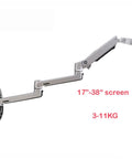 Heavy Duty Long Arm TV Wall Mount Bracket Fits 17 To 38 Inch Displays Silver Aluminum And Steel Vesa 75X75 100X100 arm extended