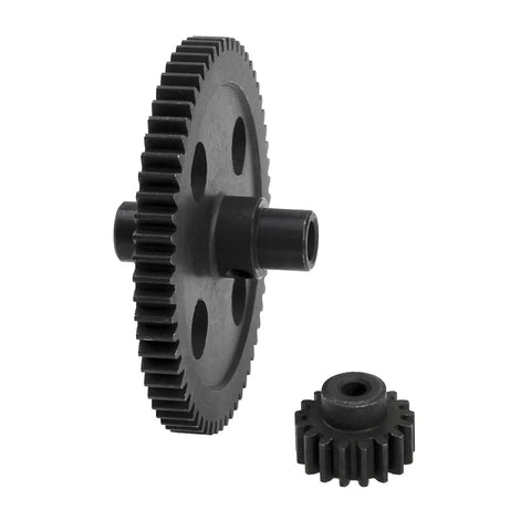 Beefy Metal Spur Diff Main Gear 62T And 17T Pinion Set For WLtoys 12428 12423 RC Crawler Car, durable steel gear train