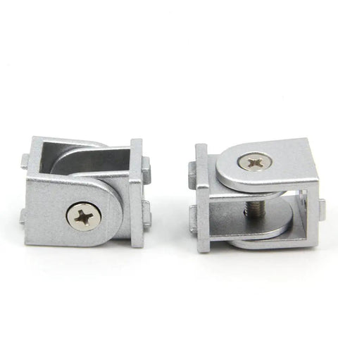2 Pack Universal Pivot Angle Joint For 6mm Slot Aluminum Extrusion Profile 2020 Series Connect Two Aluminum Framing Profiles At Angles Zinc Alloy Durable Construction Easy Install Heavy Duty, silver pivot joints