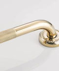 Textured Shower Grab Bar 24 Inch Bath Safety Rail With Anti Slip Armrest In Polished Gold Finish Perfect For Seniors And Kids
