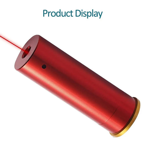 12 Gauge Red Dot Laser Bore Sight In Chamber Cartridge With Two Battery Sets Copper Finish Safe Class IIIA Beam