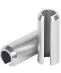 304 Stainless Steel Slotted Spring Pins With Spring Loaded Cylindrical Split Pin Design M1 5 Dowel, close-up view