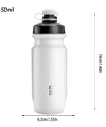 On The Go 550ml Leak Proof Bike Water Bottle With Hands Free Bite Valve with measurements displayed