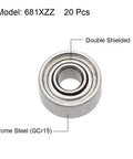 681XZZ Deep Groove Ball Bearings Double Shielded Chrome Steel Z2 Quiet ABEC 1 1.5mm Inner Diameter 4mm Outer Diameter 2mm Bore
