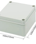 IP67 Waterproof Junction Box ABS Plastic Outdoor DIY Electrical Enclosure Weatherproof Dustproof Project Box 125mm Square 75mm Deep Rugged Housing For Electronics And Small Projects, 125x125x75mm