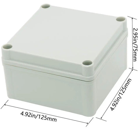 IP67 Waterproof Junction Box ABS Plastic Outdoor DIY Electrical Enclosure Weatherproof Dustproof Project Box 125mm Square 75mm Deep Rugged Housing For Electronics And Small Projects, 125x125x75mm