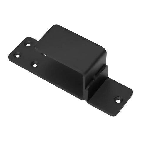 Lock Down Your Space With These Heavy Duty Sliding Door Barricade Brackets For Fort Knox Level Reinforcement Tough As Nails Metal Bars Secure The Perimeter In White, black metal bracket with mounting holes.