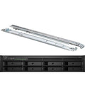 Heavy Duty Rack Mount NAS Server Bundle With Rail Kit Ryzen Quad Core CPU 32GB DDR Memory And 64TB SSD Storage featuring sleek design and detachable rail kit.